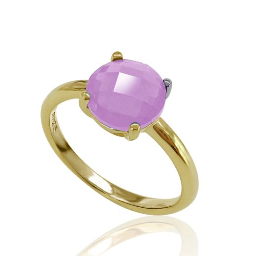 Anillo Plata Dorada Mujer ANM0019DO14AM Piedra Mineral Amatista