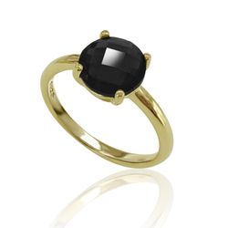 Anillo Plata Dorada Mujer ANM0019DO14OX Piedra Mineral Onix Negro
