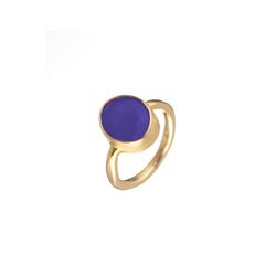 Anillo Plata Dorada Mujer ANM0049DO16AM Piedra Mineral Amatista Redonda