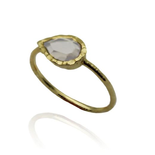 Anillo Plata Dorada Mujer ANM0050DO16PL Lagrima Piedra Mineral Piedra Luna