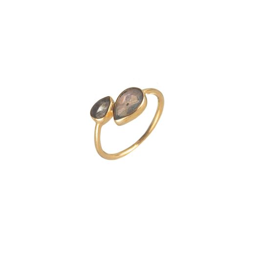 Anillo Plata Dorada Mujer ANM0054DO16LA Gota Piedra Mineral Labradorita