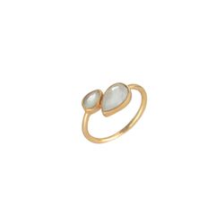 Anillo Plata Dorada Mujer ANM0054DO16PL Gota Piedra Mineral Piedra Luna
