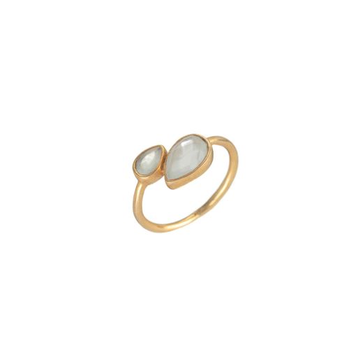 Anillo Plata Dorada Mujer ANM0054DO16PL Gota Piedra Mineral Piedra Luna