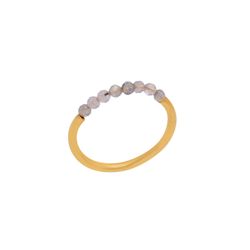 Anillo Plata Dorada Mujer ANM0135DOLA16 Piedras Minerales Labradorita