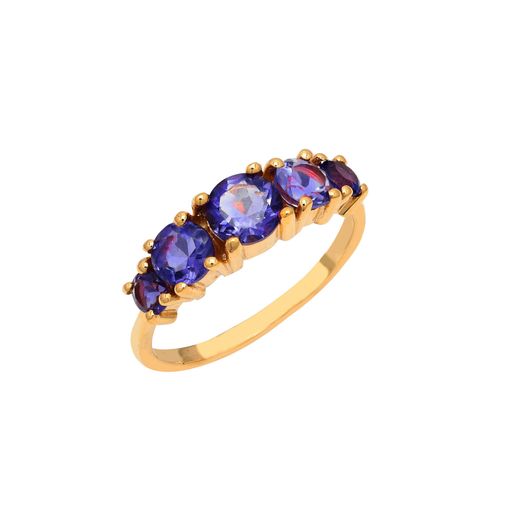 Anillo Plata Dorada Mujer ANM0140DOAM14 Piedras Minerales Amatista
