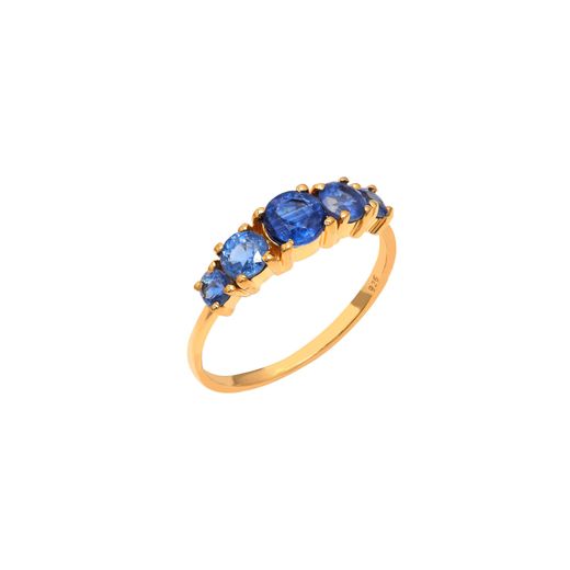 Anillo Plata Dorada Mujer ANM0140DOKY14 Piedras Minerales Cianita