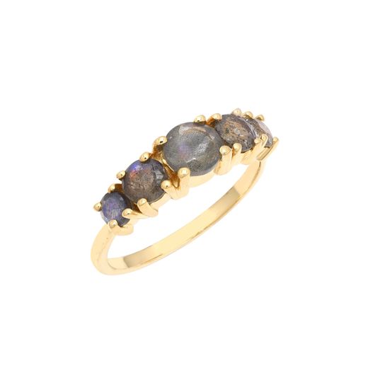 Anillo Plata Dorada Mujer ANM0140DOLA18 Piedras Minerales Labradorita