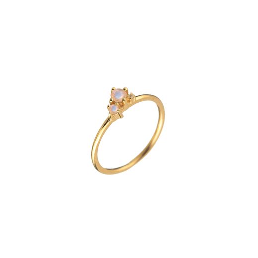 Anillo Plata Dorada Mujer ANM0149DOLA16 Piedras Minerales Labradorita