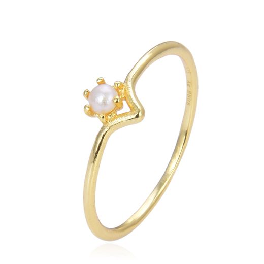 Anillo Plata Dorada Mujer ANM0160DO16 Perla