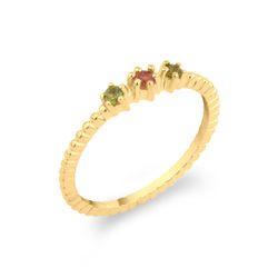 Anillo Plata Dorada Mujer ANM0171DOTR10 Piedras Minerales Turmalina