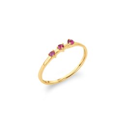Anillo Plata Dorada Mujer ANM0173DOAM16 3 Piedras Naturales Amatista