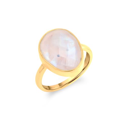 Anillo Plata Dorada Mujer ANM0176DOPL12 Óvalo C. Piedra Mineral Piedra Luna