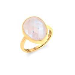 Anillo Plata Dorada Mujer ANM0176DOPL16 Óvalo C. Piedra Mineral Piedra Luna