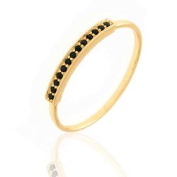 Anillo Plata Dorada Mujer ANZ0005DO12 Circonitas Negras