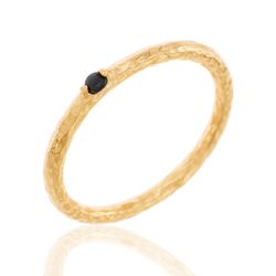 Anillo Plata Dorada Mujer ANZ0008DO12 Circonitas Negras