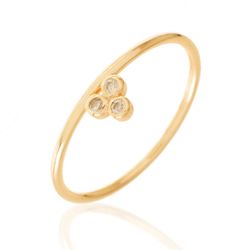 Anillo Plata Dorada Mujer ANZ0013DO12 Circonitas