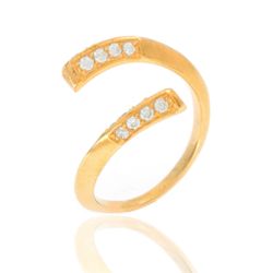 Anillo Plata Dorada Mujer ANZ0017DO12 Abierto Circonitas