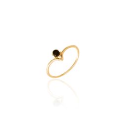 Anillo Plata Dorada Mujer ANZ0027DO12 Circonita Negra