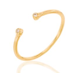 Anillo Plata Dorada Mujer ANZ0030DO10 Abierto Circonitas