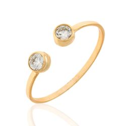 Anillo Plata Dorada Mujer ANZ0037DO12 Abierto Circonitas