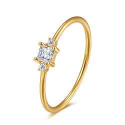 Anillo Plata Dorada Mujer ANZ0150DO10 Circonita
