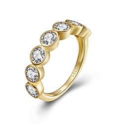 Anillo Plata Dorada Mujer ANZ0152DO12 Circonitas
