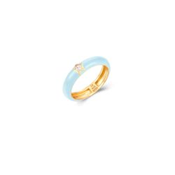 Anillo Plata Dorada Mujer ANZ0184DOET12 Estrella Circonita & Enamel Turquesa
