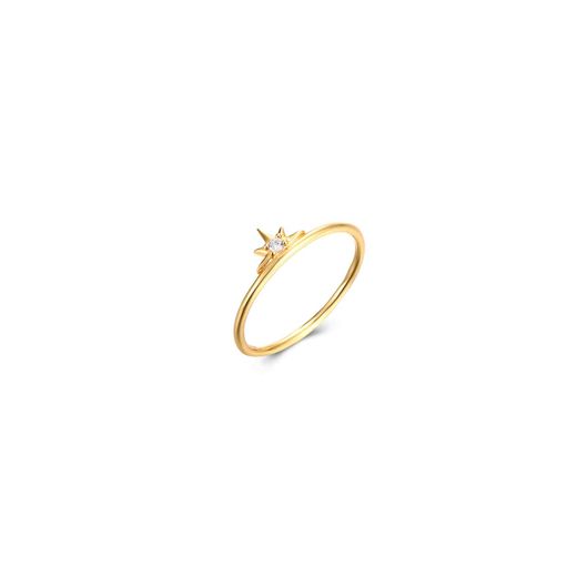 Anillo Plata Dorada Mujer ANZ0186DOCZ10 Sol Circonitas