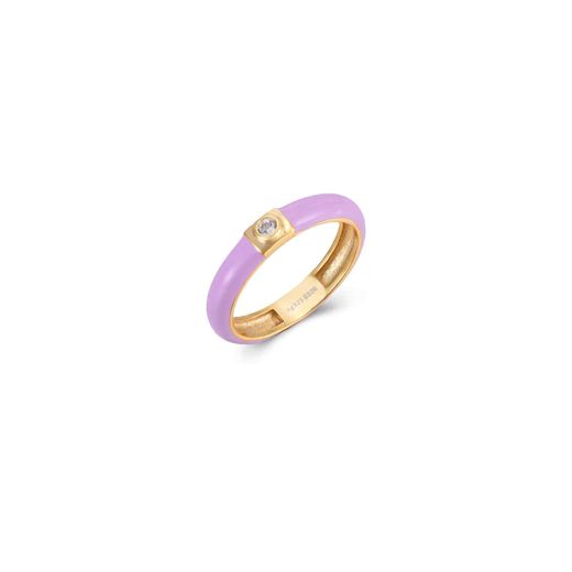 Anillo Plata Dorada Mujer ANZ0188DOLV10 Enamel Lavender Circonita