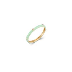 Anillo Plata Dorada Mujer ANZ0189DOME10 Enamel Mint Green Circonita