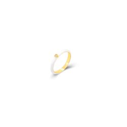 Anillo Plata Dorada Mujer ANZ0190DOEW10 Enamel Blanco Circonita
