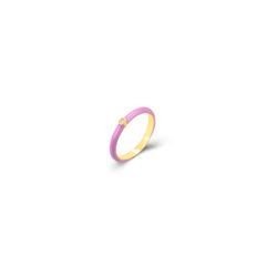 Anillo Plata Dorada Mujer ANZ0190DOLV10 Enamel Lavender Circonita