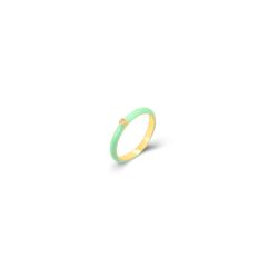 Anillo Plata Dorada Mujer ANZ0190DOME10 Enamel Mint Green Circonita