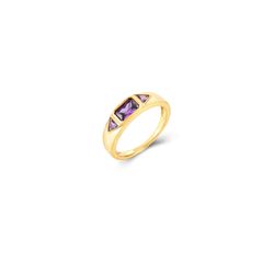 Anillo Plata Dorada Mujer ANZ0193DOAM10 Circonitas Amatista