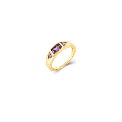Anillo Plata Dorada Mujer ANZ0193DOAM10 Circonitas Amatista