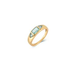 Anillo Plata Dorada Mujer ANZ0193DOCA10 Circonitas Calcedonia
