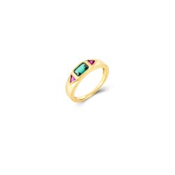 Anillo Plata Dorada Mujer ANZ0193DOVA10 Circonitas Multicolor