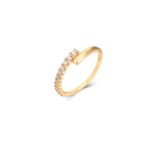 Anillo Plata Dorada Mujer ANZ0197DOCZ10 Circonitas
