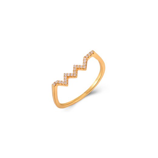 Anillo Plata Dorada Mujer ANZ0201DOCZ10 Ondas Circonitas