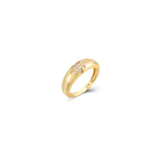 Anillo Plata Dorada Mujer ANZ0204DOCZ10 Estrella Circonitas