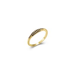 Anillo Plata Dorada Mujer ANZ0206DOBK10 Circonitas Negras
