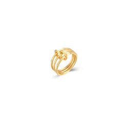 Anillo Plata Dorada Mujer ANZ0212DOXX10 Triple Aro Circonitas