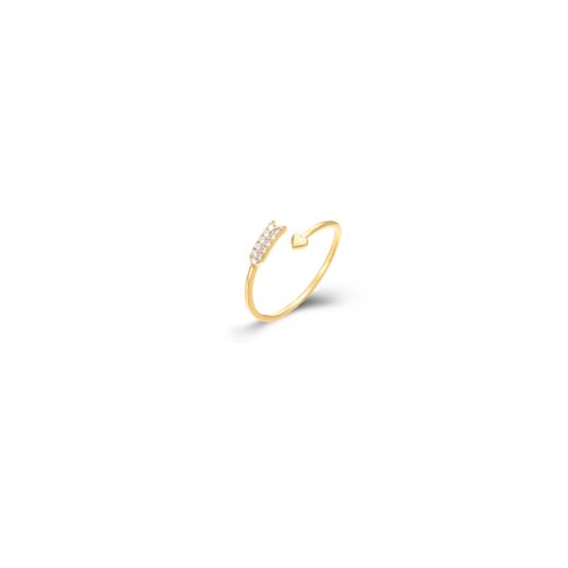 Anillo Plata Dorada Mujer ANZ0216DOCZ10 Corazón Circonitas