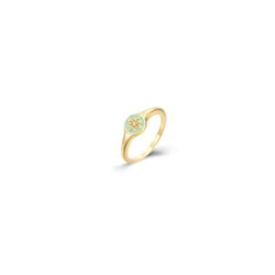 Anillo Plata Dorada Mujer ANZ0230DOME10 Estrella Polar Circonitas & Enamel Mint Green