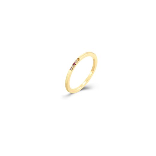 Anillo Plata Dorada Mujer ANZ0236DOXX12 Circonitas Multicolor