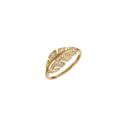 Anillo Plata Dorada Mujer ANZ0242DOCZ10 Hoja Circonitas