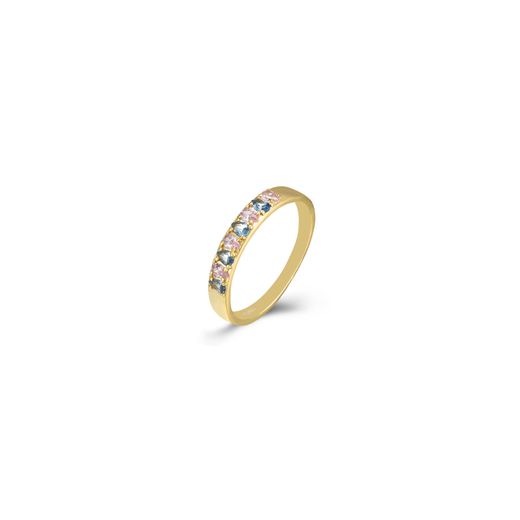 Anillo Plata Dorada Mujer ANZ0244DOVA10 Circonitas Multicolor