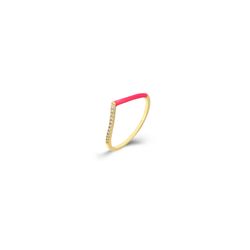 Anillo Plata Dorada Mujer ANZ0245DOHP10 Circonitas Enamel Rosado
