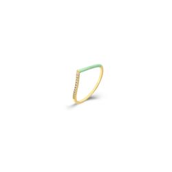 Anillo Plata Dorada Mujer ANZ0245DOME10 Circonitas Enamel Verde