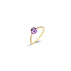 Anillo Plata Dorada Mujer ANZ0259DOEI12 Enamel Amatista Circonita Amatista
